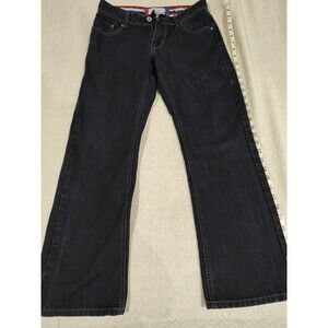 Platini 30x30 Cougar Jeans Dark Wash Denim Leather Strip Pocket w flare (649)